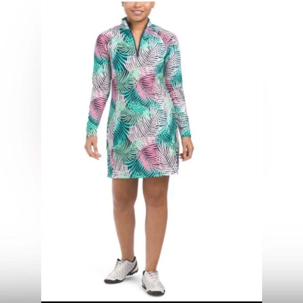 Tommy Bahama UPF 50 Golf & Tennis Long Sleeve Dress With Shorts Size Medium